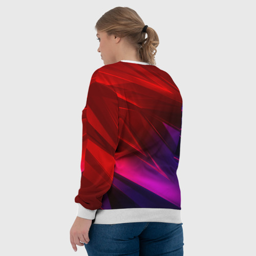 Женский свитшот 3D Neon geometry stripes, цвет 3D печать - фото 7