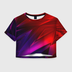 Женская футболка Crop-top 3D Neon geometry stripes