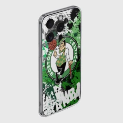 Чехол для iPhone 15 Pro Max силиконовый с защитой камеры Бостон Селтикс - фото 2