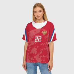 Женская футболка oversize 3D Dzyuba home Euro 2020 - фото 2