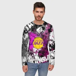 Мужской лонгслив 3D Лос-Анджелес Лейкерс, Los Angeles Lakers - фото 2