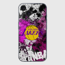Чехол для iPhone 15 силиконовый с защитой камеры Лос-Анджелес Лейкерс, Los Angeles Lakers