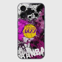 Чехол для iPhone 16 Pro Max силиконовый с защитой камеры Лос-Анджелес Лейкерс, Los Angeles Lakers