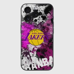 Чехол для iPhone 16 Pro силиконовый с защитой камеры Лос-Анджелес Лейкерс, Los Angeles Lakers