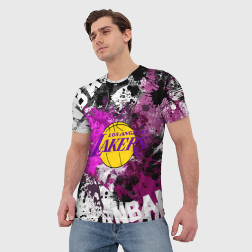 Мужская футболка 3D Лос-Анджелес Лейкерс, Los Angeles Lakers, цвет 3D печать - фото 3