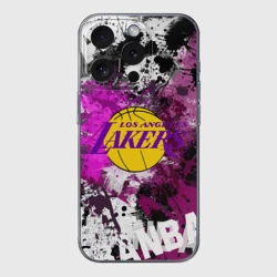 Чехол для iPhone 15 Pro Max силиконовый с защитой камеры Лос-Анджелес Лейкерс, Los Angeles Lakers