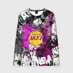 Мужской лонгслив 3D Лос-Анджелес Лейкерс, Los Angeles Lakers