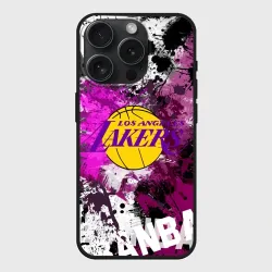 Чехол силиконовый для Apple iPhone 15 Pro матовый Лос-Анджелес Лейкерс, Los Angeles Lakers