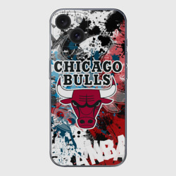 Чехол для iPhone 15 силиконовый с защитой камеры Чикаго Буллз