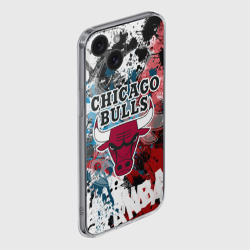 Чехол для iPhone 15 силиконовый с защитой камеры Чикаго Буллз - фото 2