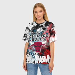 Женская футболка oversize 3D Чикаго Буллз - фото 2