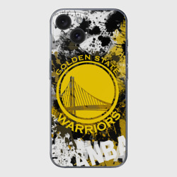 Чехол для iPhone 15 силиконовый с защитой камеры Голден Стэйт Уорриорз