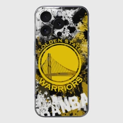 Чехол для iPhone 16 Pro Max силиконовый с защитой камеры Голден Стэйт Уорриорз