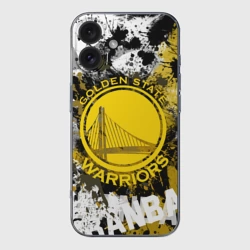 Чехол для iPhone 16 силиконовый с защитой камеры Голден Стэйт Уорриорз