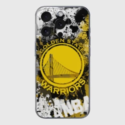Чехол для iPhone 15 Pro Max силиконовый с защитой камеры Голден Стэйт Уорриорз
