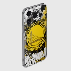 Чехол для iPhone 15 Pro Max силиконовый с защитой камеры Голден Стэйт Уорриорз - фото 2