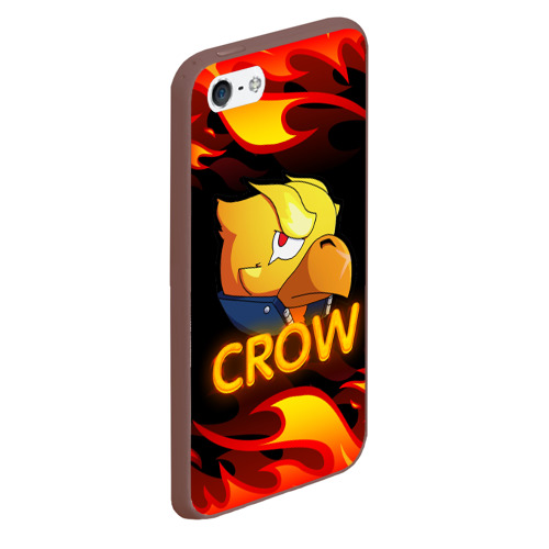 Чехол для iPhone 5/5S матовый Crow Brawl Stars, цвет коричневый - фото 3