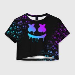 Женская футболка Crop-top 3D Marshmello neon неон