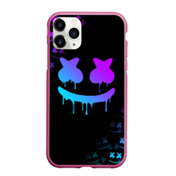 Чехол для iPhone 11 Pro Max матовый Marshmello neon неон