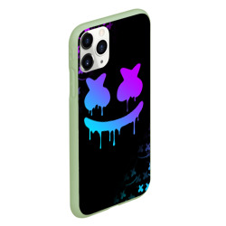 Чехол для iPhone 11 Pro матовый Marshmello neon неон - фото 2