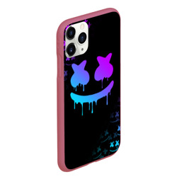 Чехол для iPhone 11 Pro Max матовый Marshmello neon неон - фото 2