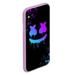 Чехол для iPhone XS Max матовый Marshmello neon неон - фото 2