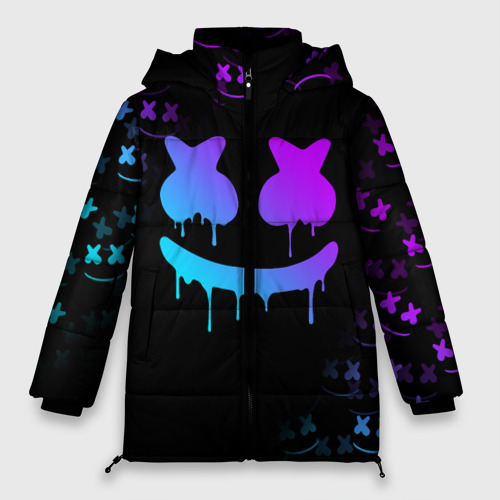 Женская зимняя куртка Oversize Marshmello neon неон, цвет черный