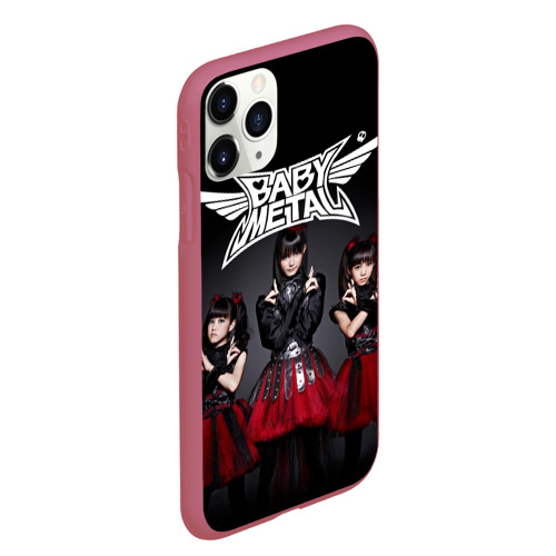 Чехол для iPhone 11 Pro Max матовый Babymetal, цвет малиновый - фото 3