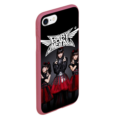 Чехол для iPhone 7/8 матовый Babymetal, цвет малиновый - фото 3