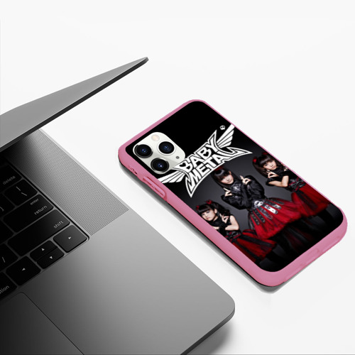 Чехол для iPhone 11 Pro Max матовый Babymetal, цвет малиновый - фото 5