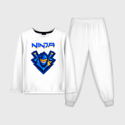 Детская пижама с лонгсливом хлопок с принтом Fortnite ninja, вид спереди #2