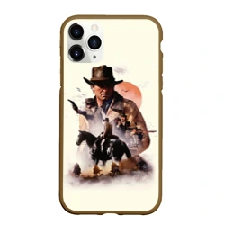 Чехол для iPhone 11 Pro Max матовый Red dead Redemption 2 Art