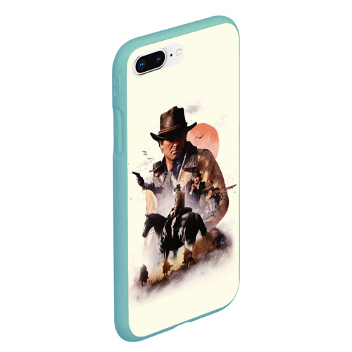 Чехол для iPhone 7Plus/8 Plus матовый Red dead Redemption 2 Art, цвет мятный - фото 3