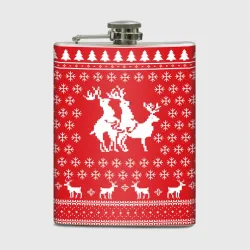 Фляга Свитер с оленями красный