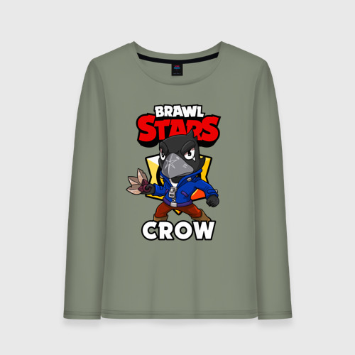 Женский лонгслив хлопок Brawl Stars crow, цвет авокадо