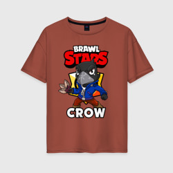 Женская футболка хлопок Oversize Brawl Stars crow