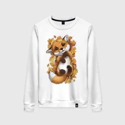 Женский свитшот хлопок Осенний лисёнок