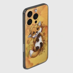 Чехол для iPhone 16 Pro силиконовый с защитой камеры Осенний лисёнок - фото 2