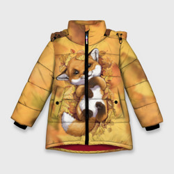 Зимняя куртка для девочек 3D Осенний лисёнок