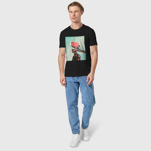 Мужская футболка хлопок Abstract visions art Lati, цвет черный - фото 5