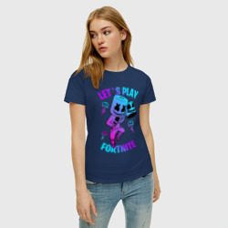 Женская футболка хлопок Fortnite x Marshmello - фото 2