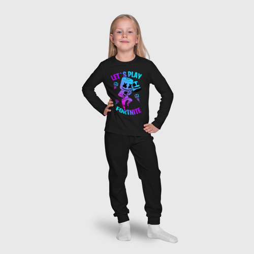 Детская пижама с лонгсливом хлопок Fortnite x Marshmello, цвет черный - фото 7
