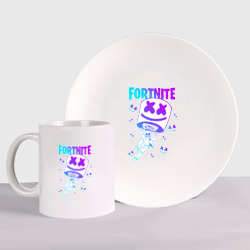 Набор: тарелка + кружка Fortnite x Marshmello