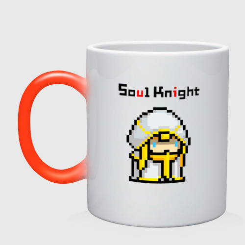 Кружка хамелеон Soul knight священник, цвет белый + красный