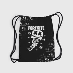 Рюкзак с принтом Fortnite x Marshmello для любого человека, вид спереди №5. Цвет основы: белый