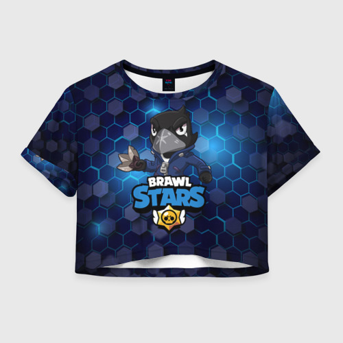 Женская футболка Crop-top 3D Crow (Brawl Stars), цвет 3D печать