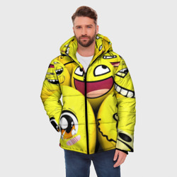 Мужская зимняя куртка 3D Желтые смайлики - фото 2