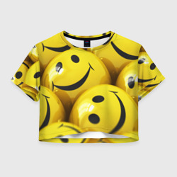 Женская футболка Crop-top 3D Yellow smile