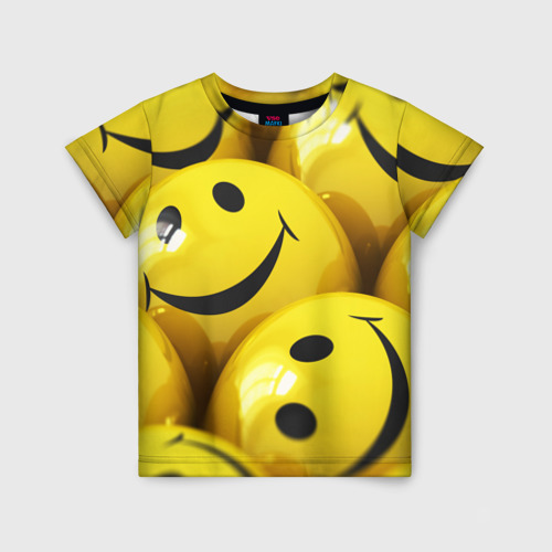 Детская футболка 3D Yellow smile, цвет 3D печать