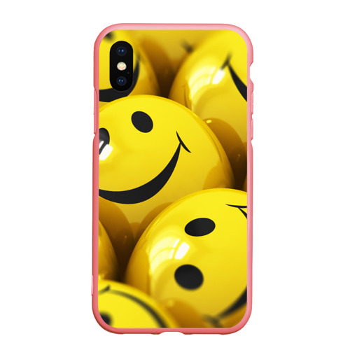 Чехол для iPhone XS Max матовый Yellow smile, цвет баблгам